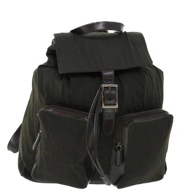 Shop Gucci Khaki Synthetic Backpack Bag ()
