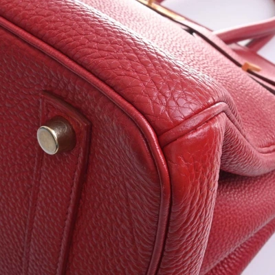 Shop Hermes Hermès Birkin 35 Red Leather Handbag ()