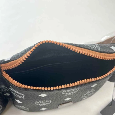 Shop Mcm Women's Black Visetos Canvas Large Sling Belt Bag