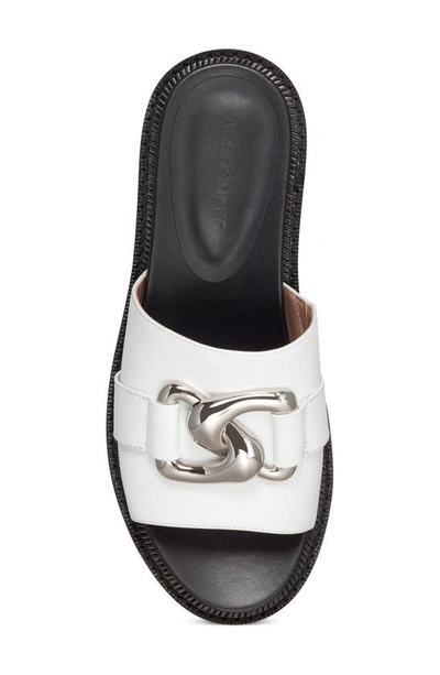 Shop Aerosoles Lima Slide Sandal In White Leather
