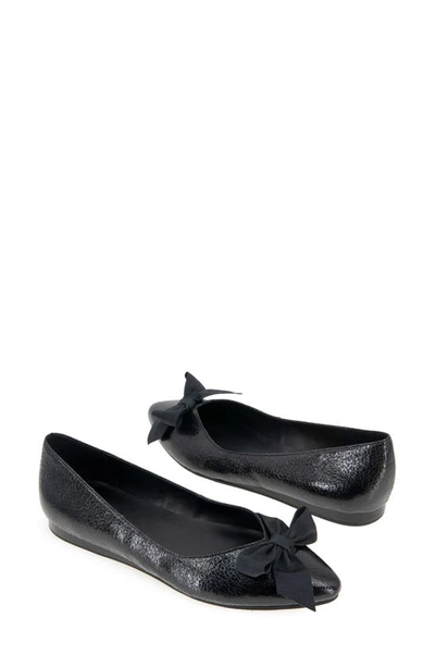 Shop Reaction Kenneth Cole Lilly Bow Ballet Flat In Black Crackle