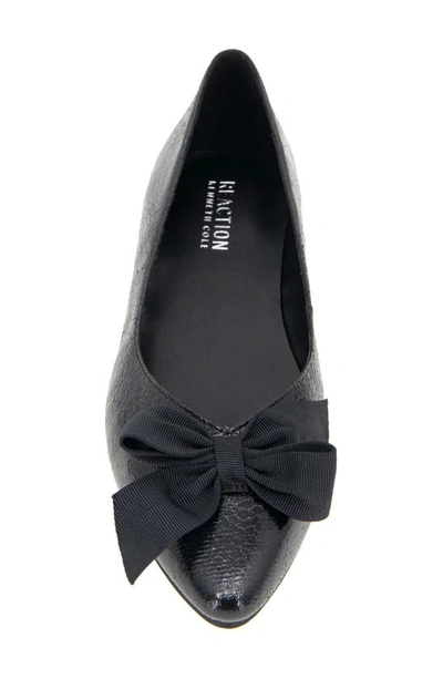 Shop Reaction Kenneth Cole Lilly Bow Ballet Flat In Black Crackle