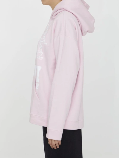 Shop Ganni Animals Hoodie In Pink