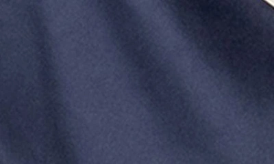 Edikted Natalia Bow Open Back Satin Top In Navy