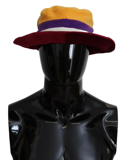 Shop Dolce & Gabbana Multicolor Dg Logo Cotton Blend Bucket Hat