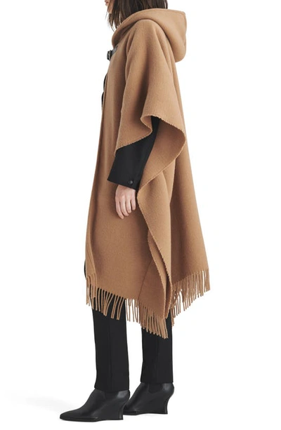 Shop Rag & Bone Wool Hooded Poncho Cloak In Camel