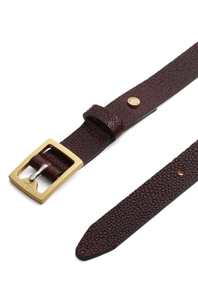 Rag & Bone Boyfriend 2.0 Textured Leather Belt In Burgundy