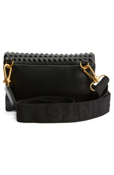 Shop Allsaints Ezra Stud Leather Crossbody Bag In Black