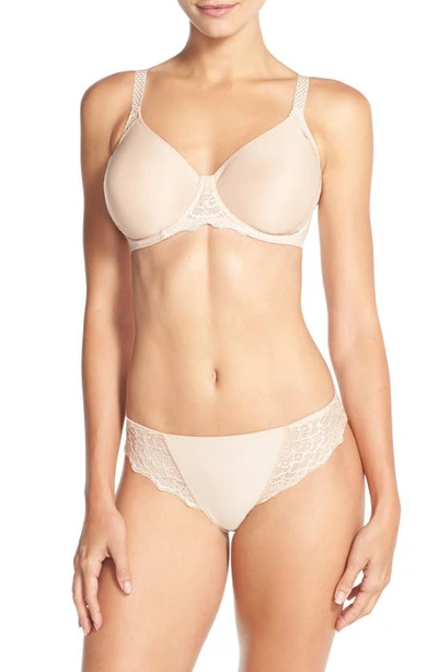 Shop Simone Perele Simone Perle 'caresse' Minimizer Underwire Bra In Peau Rose