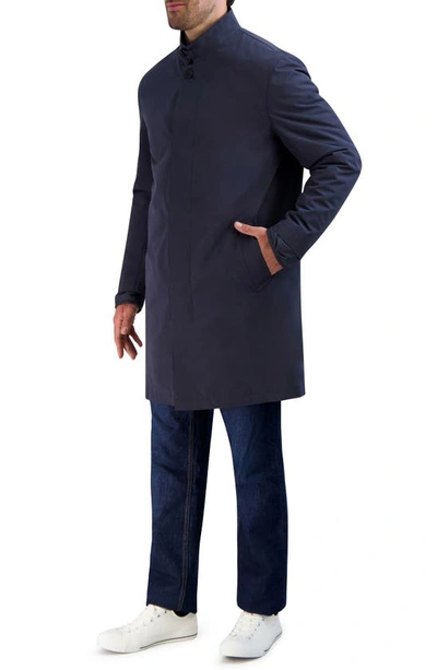 Shop Cole Haan Topcoat With Removable Quilted Bib In Navy