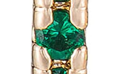 Ettika Small Cubic Zirconia Hoop Earrings In Green