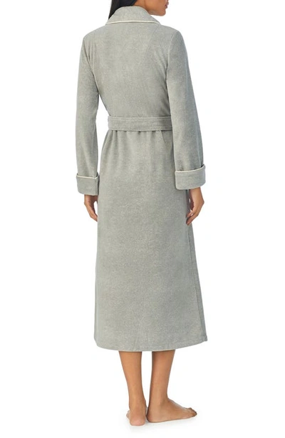 Shop Lauren Ralph Lauren Recycled Polyester Fleece Robe In Grey Heather