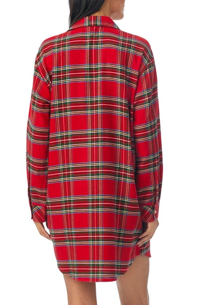 Shop Lauren Ralph Lauren Plaid Sleep Shirt In Red Plaid