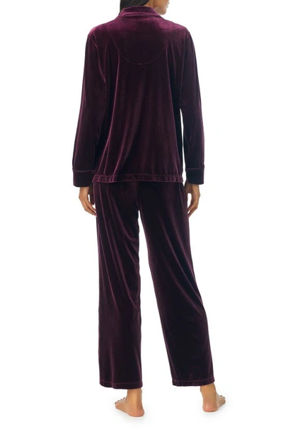 Shop Lauren Ralph Lauren Velvet Pajamas In Burgundy