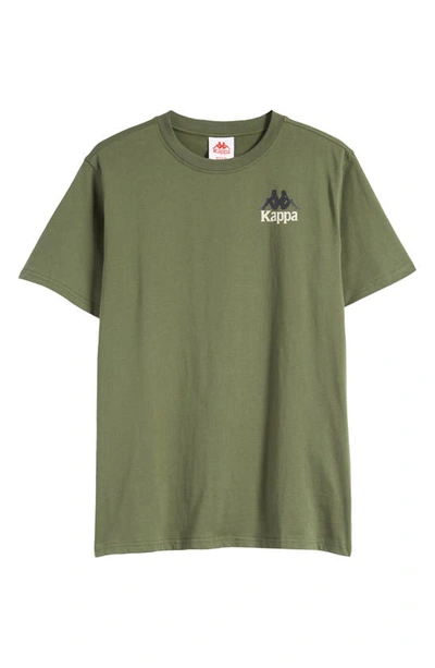 Shop Kappa Authentic Ables Cotton Graphic T-shirt In Green Cypress