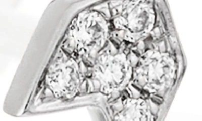 Maria Tash 10mm Diamond Arrow 18kt White Gold Single Earring In White