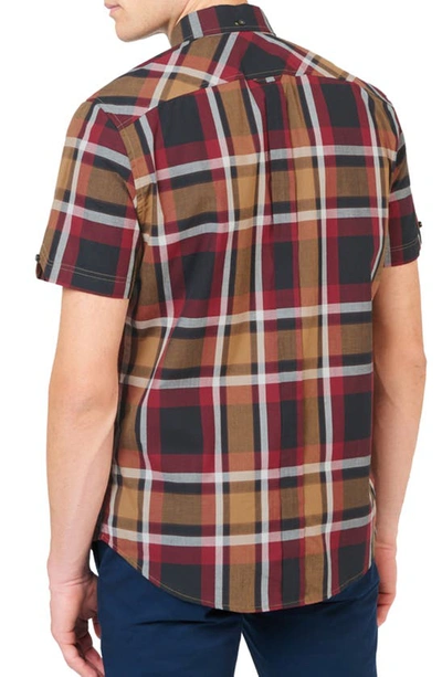 Shop Ben Sherman Plaid Short Sleeve Button-down Shirt In Red