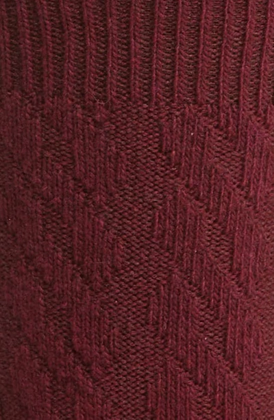 Shop Oroblu Gwen Cable Knit Wool Blend Crew Socks In Bordeaux