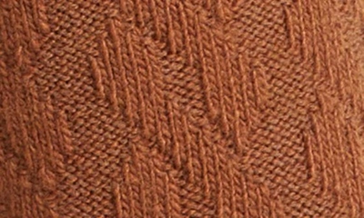 Shop Oroblu Gwen Cable Knit Wool Blend Crew Socks In Caramel
