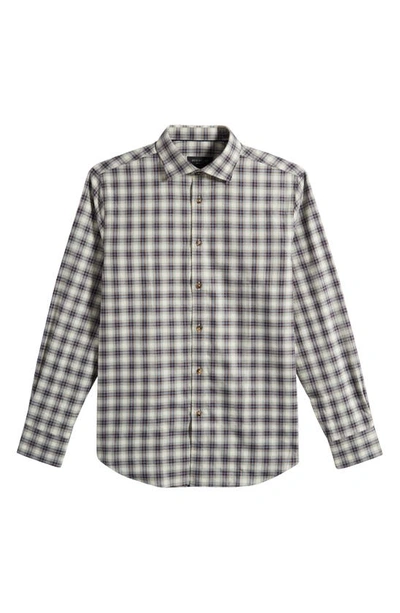 Shop Bugatchi Axel Shaped Fit Plaid Cotton Button-up Shirt In Khaki