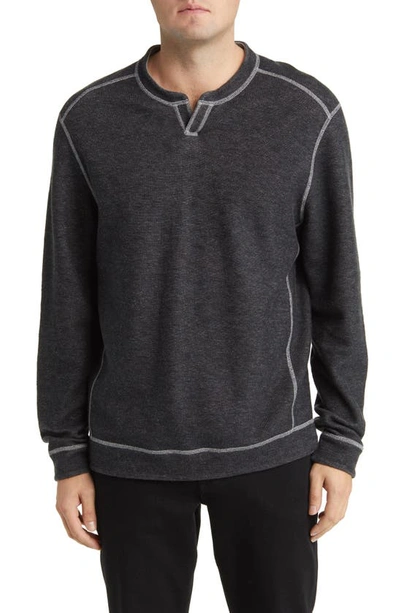 Shop Tommy Bahama Fliprider Abaco Reversible Cotton Sweatshirt In Black