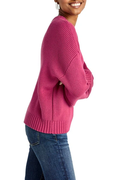 Shop Splendid Elisa Heart Cutout Sweater In Raspberry Punch