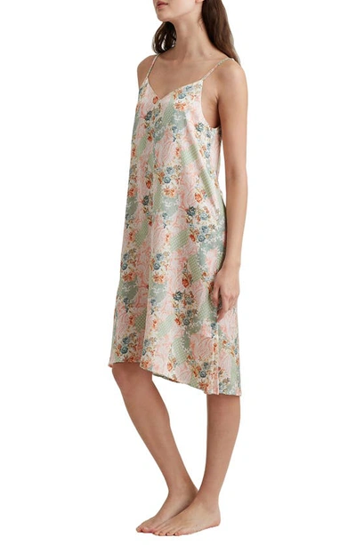 Shop Papinelle Sasha Paisley Floral Silk Nightgown In English Rose