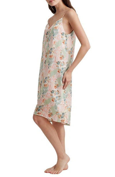 Shop Papinelle Sasha Paisley Floral Silk Nightgown In English Rose