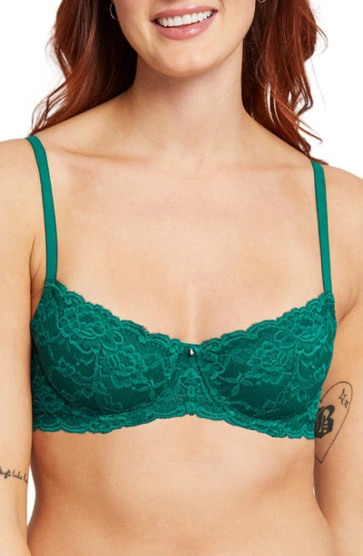 Montelle Intimates Flirt Lace Underwire Demi Bra In Jade