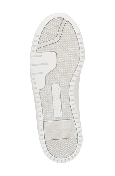 Guess Women's Miram Casual Lace Up Sneakers With Triangle Hardware In White/ Silver