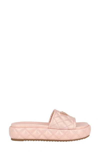 Shop Guess Longo Platform Slide Sandal In Light Pink