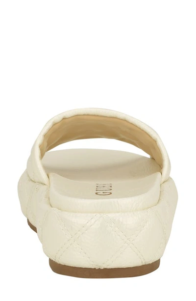 Shop Guess Longo Platform Slide Sandal In Ivory