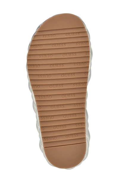 Shop Guess Longo Platform Slide Sandal In Silver