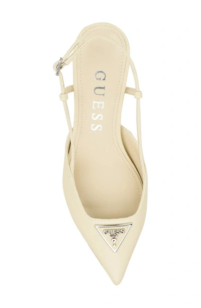 Shop Guess Jesson Pointed Toe Kitten Heel Pump In Ivory 150