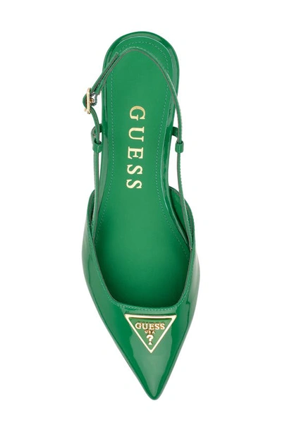 Shop Guess Jesson Pointed Toe Kitten Heel Pump In Medium Green 310