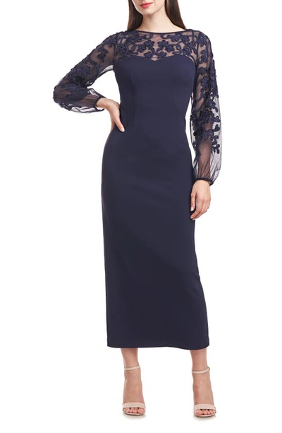 Shop Js Collections Sammi Soutache Long Sleeve Cocktail Dress In Navy