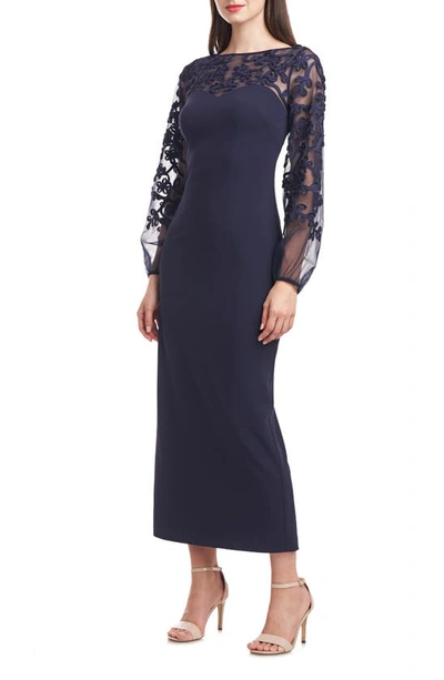 Shop Js Collections Sammi Soutache Long Sleeve Cocktail Dress In Navy