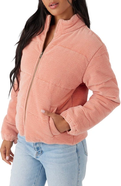 O'neill Novah Quilted Corduroy Jacket In Sun Rust
