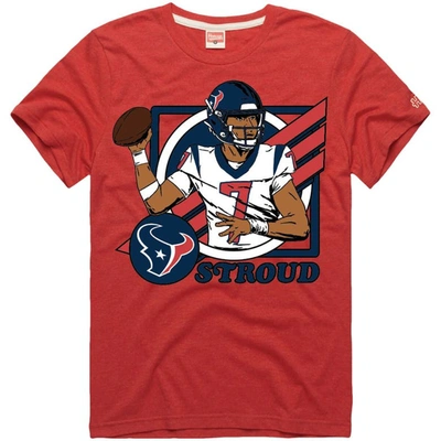 Shop Homage C.j. Stroud Heathered Red Houston Texans Caricature Player Tri-blend T-shirt