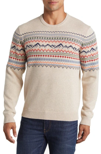 Shop Marine Layer Archive Calama Organic Cotton Blend Sweater In Oatmeal/ Multi