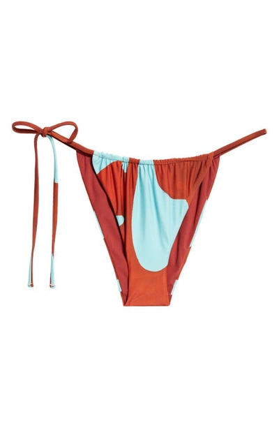 Shop Sir Francesca Side Tie String Bikini Bottoms In Ruby Reflection