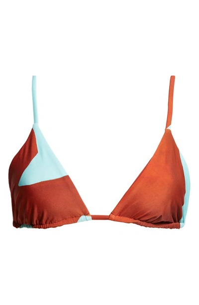 Shop Sir Francesca String Triangle Bikini Top In Ruby Reflection