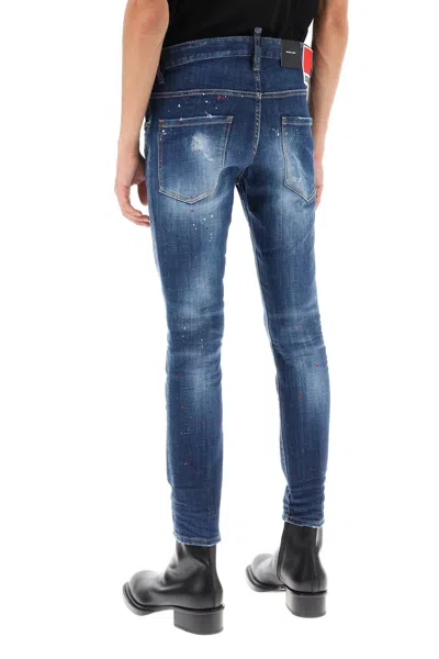 Shop Dsquared2 Medium Red Spots Wash Skater Jeans