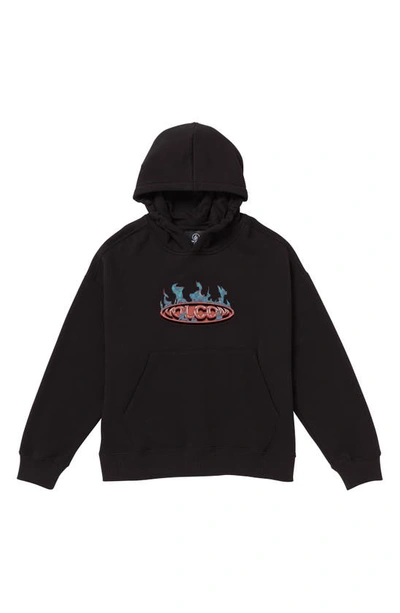 Shop Volcom Kids' Combust Fleece Pullover Hoodie In Black
