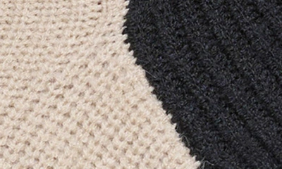 Shop Dkny Colorblock Funnel Neck Sweater In Pebble/ Black
