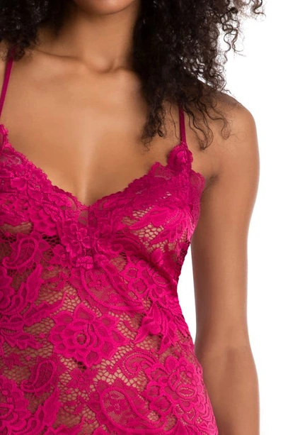 Shop In Bloom By Jonquil Roman Holiday Sheer Lace Chemise In Raspberry