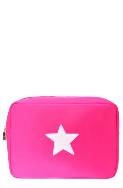 Shop Bloc Bags Extra Large Star Cosmetic Bag In Hot Pink