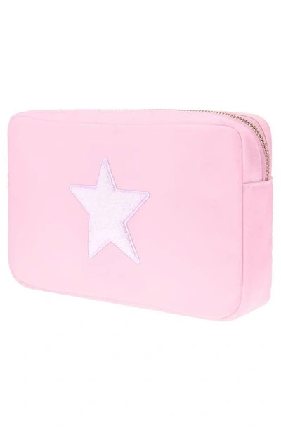 Shop Bloc Bags Medium Star Cosmetics Bag In Baby Pink