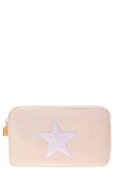 Shop Bloc Bags Medium Star Cosmetics Bag In Cream