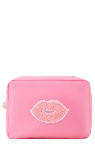 Shop Bloc Bags Extra Large Kiss Cosmetic Bag In Bubblegum Pink